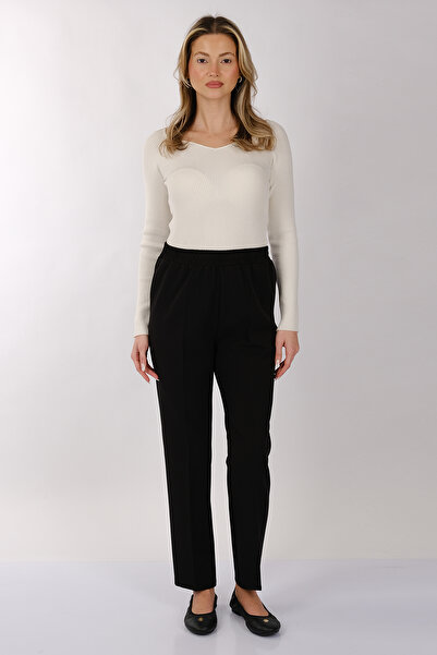 MODİVA Modiva ženske Visok struk hlače standardnog kroja - minimalistički stil