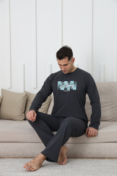 FAMES PİJAMA Чоловічий довгий рукавний піжамний комплект
