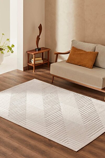 Kaşmir Halı 7/24 Iskandinav Corner Beyaz Salon Mutfak Halısı Yolluk