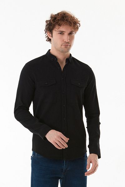 Fulla Moda Πουκάμισο με διπλή τσέπη με κουμπιά
