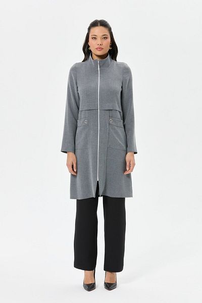 Esswaap Zipper Closure Bag, Tunic with Pocket and Anthracite Color