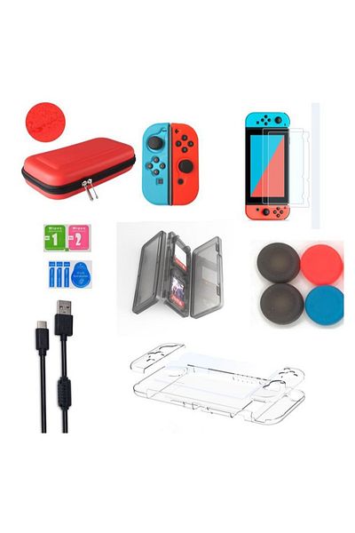 FlashHawk 8 in 1 Travel Carrying Case Pouch Accessories for Switch
