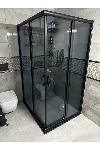 OBERS 90x90 köşe füme cam siyah süperlüks h:190