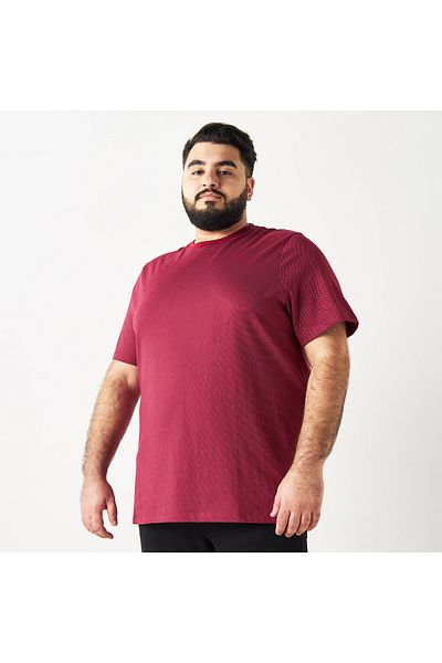 FAV Textured T-shirt with Crew Neck and Short Sleeves