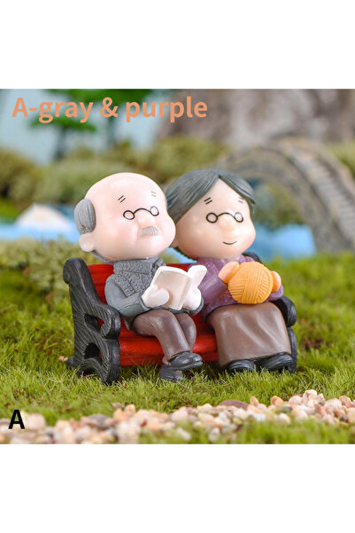 Choice مجسمات صغيرة لأزواج الجد والجدة والعشاق الحلوين وزينة للحديقة الخيالية.