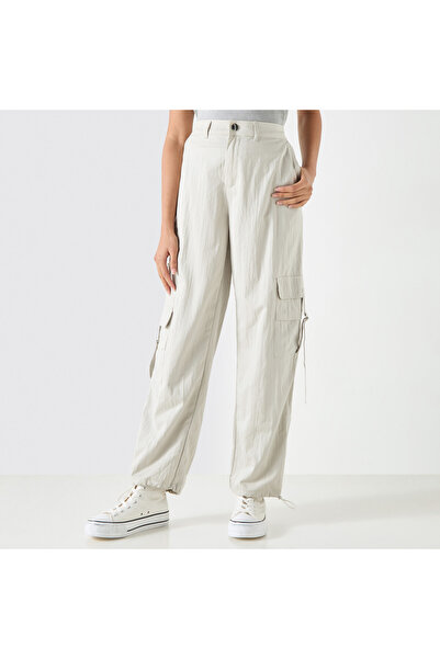 FAV Trousers with Cargo Pockets and Button Closure