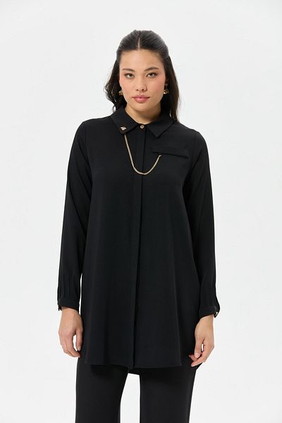Esswaap Shirt - Black Chain Detailed