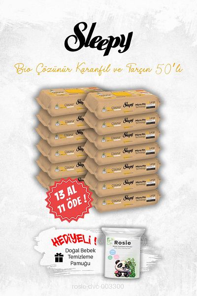 Sleepy Bio Soluble Clove & Cinnamon Buy 13 Get 11 Surface Cleaning Towels 50's & Rosie