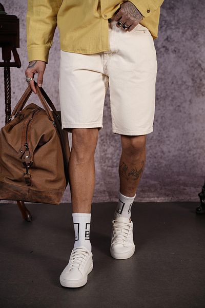Butik Trend We Relaxed Cut Regular Fit Pocket Men's Denim Capri Shorts