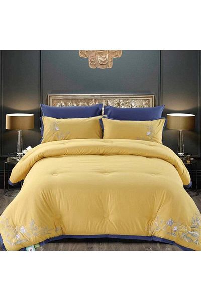 Comfy Dream 6 Pc Embroidery Cotton Comfy Comforter Set With Fiber Filling 9