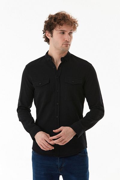 Fulla Moda Πουκάμισο με διπλή τσέπη με κουμπιά