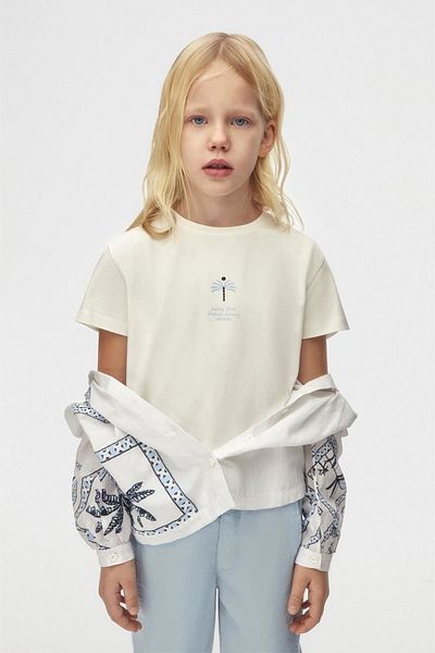 nk kids Екрю-синя риза за момиче (Модел №: 38424)