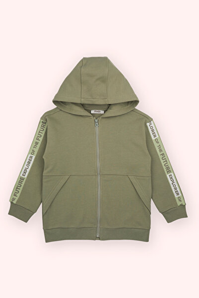 Panço Erkek Çocuk Haki Fermuarlı Sweatshirt