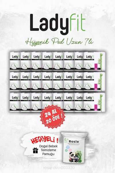 Baby Turco Ladyfit Sanitary Pads Long 7-Pack and Rosie Buy 24 Pay 20