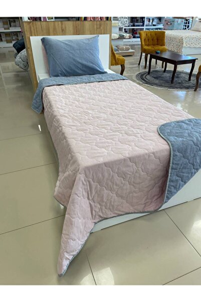 argehome Tek Kişilik Kapitoneli Çift Taraflı Yatak Örtüsü Takımı Genç Çocuk Odası Yatak Örtüsü Gül Kurusu