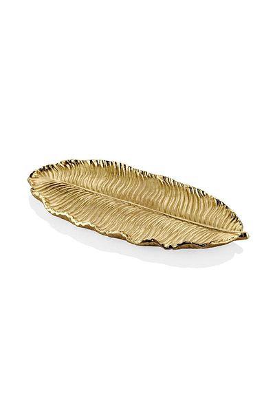 SETABIANCA Gold Evza Casting Plate and Decorative Leaf Presentation