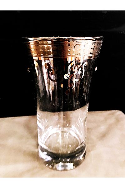 DECOSTYLE Ottoman Silver Plated Pasabahce Azur Lux Soft Drink and Water Glass 300Cc