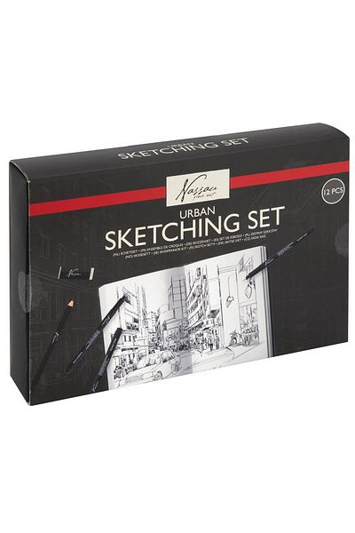 Nassau fine art 12-piece sketch set Urban Nassau Fine Art liners, pencils and sketch pad