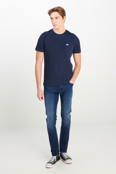 Lee Luke Slim Fit Dar Kesim Normal Bel Dar Paça Pamuklu Esnek Mavi Jean Denim Pantolon