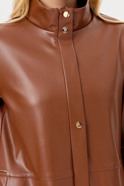 Esswaap İçi Nubuk Kaplı Deri Ceket Mont Taba