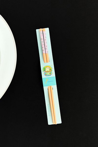 Patladı Gitti Figured Patterned Orange Metal Chopstick
