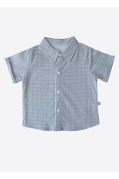 kitikate Organic Saku Shirt - White and Indigo