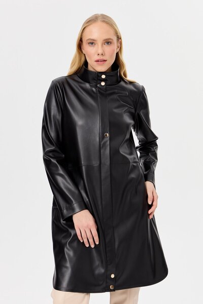 Esswaap İçi Nubuk Kaplı Deri Ceket Mont Siyah