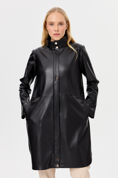 Esswaap İçi Nubuk Kaplı Deri Ceket Mont Siyah