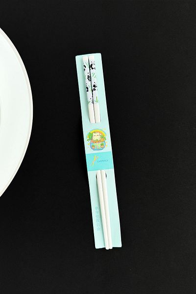 Patladı Gitti Figured Metal Chopsticks - White