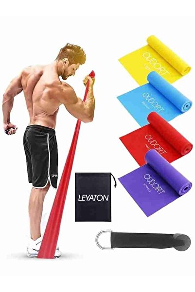Leyaton 4'Lü Pilates Bandı Seti +Kapı Aparatı