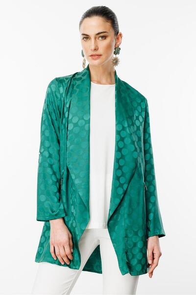 Moda İlgi Modailgi  Puan Jakarlı Şal Yaka İkili Takım Yeşil