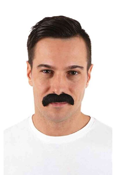 moysahsap party&ahşap Siyah Renk Gerçekçi Görünümlü Yapışkanlı Bıyık