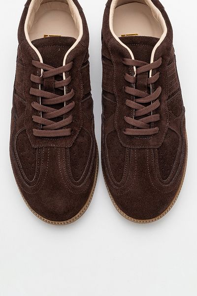 LuviShoes Γυναικεία casual αθλητικά παπούτσια SHIVA Brown Suede από γνήσιο δέρμα