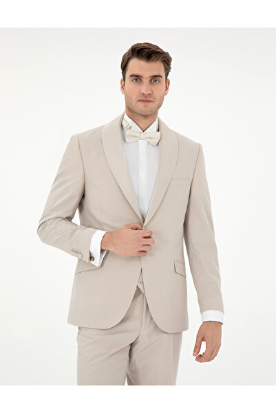 Pierre Cardin Bej Ex. Slim Fit Yelekli Smokin 50306221-vr011