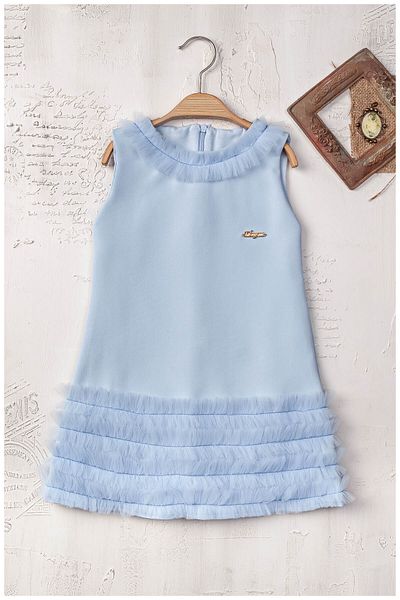 Elayza Girl's Summer Dress Zero Sleeve Lined
