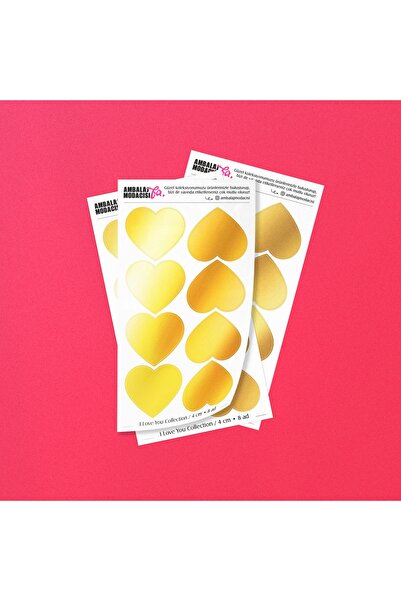 Ambalaj Modacısı مجموعة أنا أحبك (قلب من ورق الذهب 4 سم)