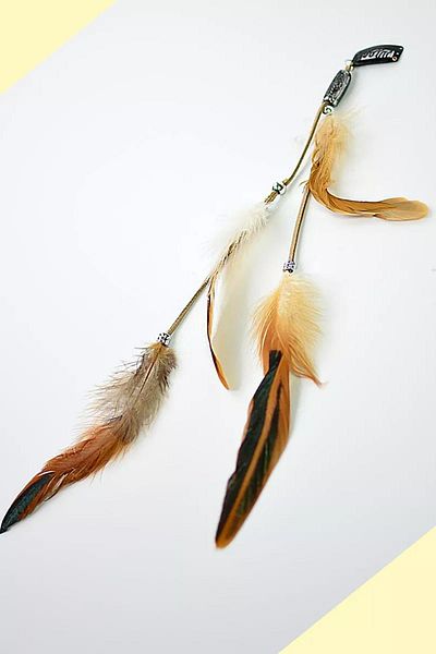 New Obsessions Bohemian Natural Feather Detailed Snap Hair Hairpiece Buckle