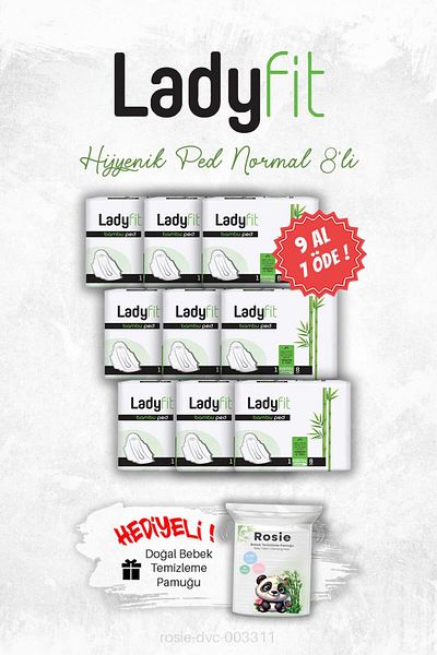 Baby Turco Ladyfit Buy 9 Pay 7 Sanitary Pads Normal 8-Pack and Rosie