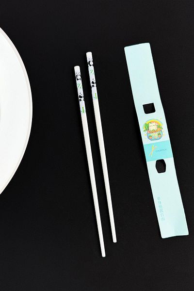 Patladı Gitti Figured Metal Chopsticks - White