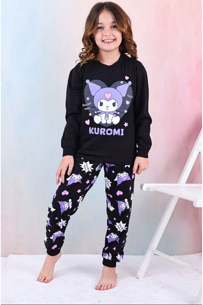 Peonia Kids Комплект пижама с шарки Kuromi за момичета