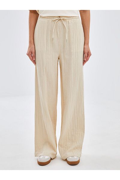 LC Waikiki Elastic Waist Textured Women's Trousers