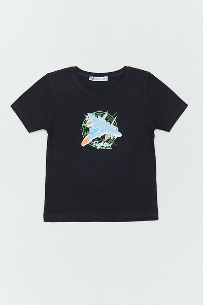 Fulla Moda 100% Cotton Space Shuttle Printed Crew Neck Boy's T-Shirt