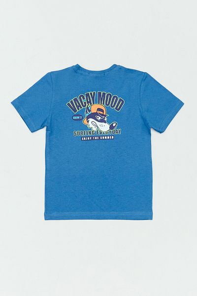 Fulla Moda Tricou pentru băiat, 100% bumbac, cu imprimeu de câine în față și în spate