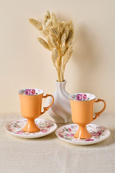 Perotti Porcelain Color Garden Coffee Cup for 2 People