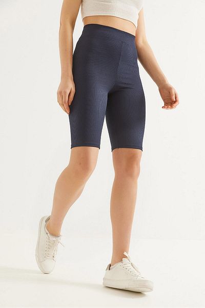 CALİENTE Leggings scurti de recuperare cu nervuri Bleumarin