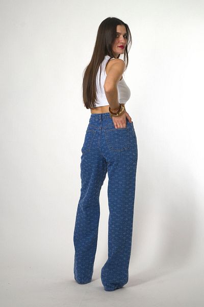 ABBRA Pantaloni de damă 100% bumbac cu model