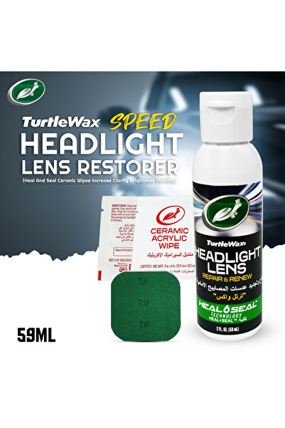 Turtle Wax مناديل ترميم المصابيح الأمامية سعة 59 مل، تعمل على إصلاح وختم المص...