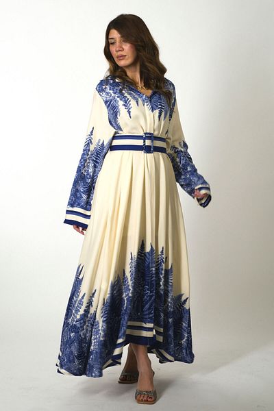 ABBRA Rochie de vară 100% viscoză, cu buzunar cu curea