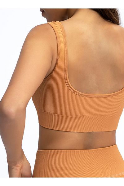 KAWN YOGA Womens U Back Sports Bra - Padded Low Impact Workout Yoga Bra with Removable Built in Bra