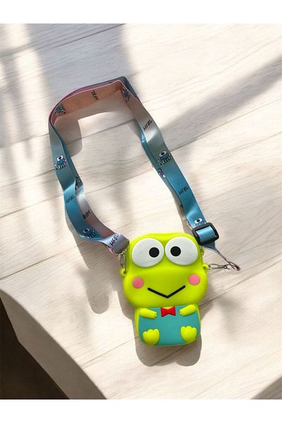 EyER Shoping Frog Figured Wallet - Size Silicone Purse, with Strap and Adjustable